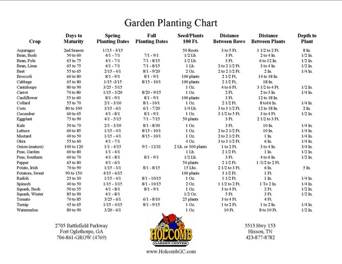 Vegetable Planting Guide Holcomb Garden Chat
